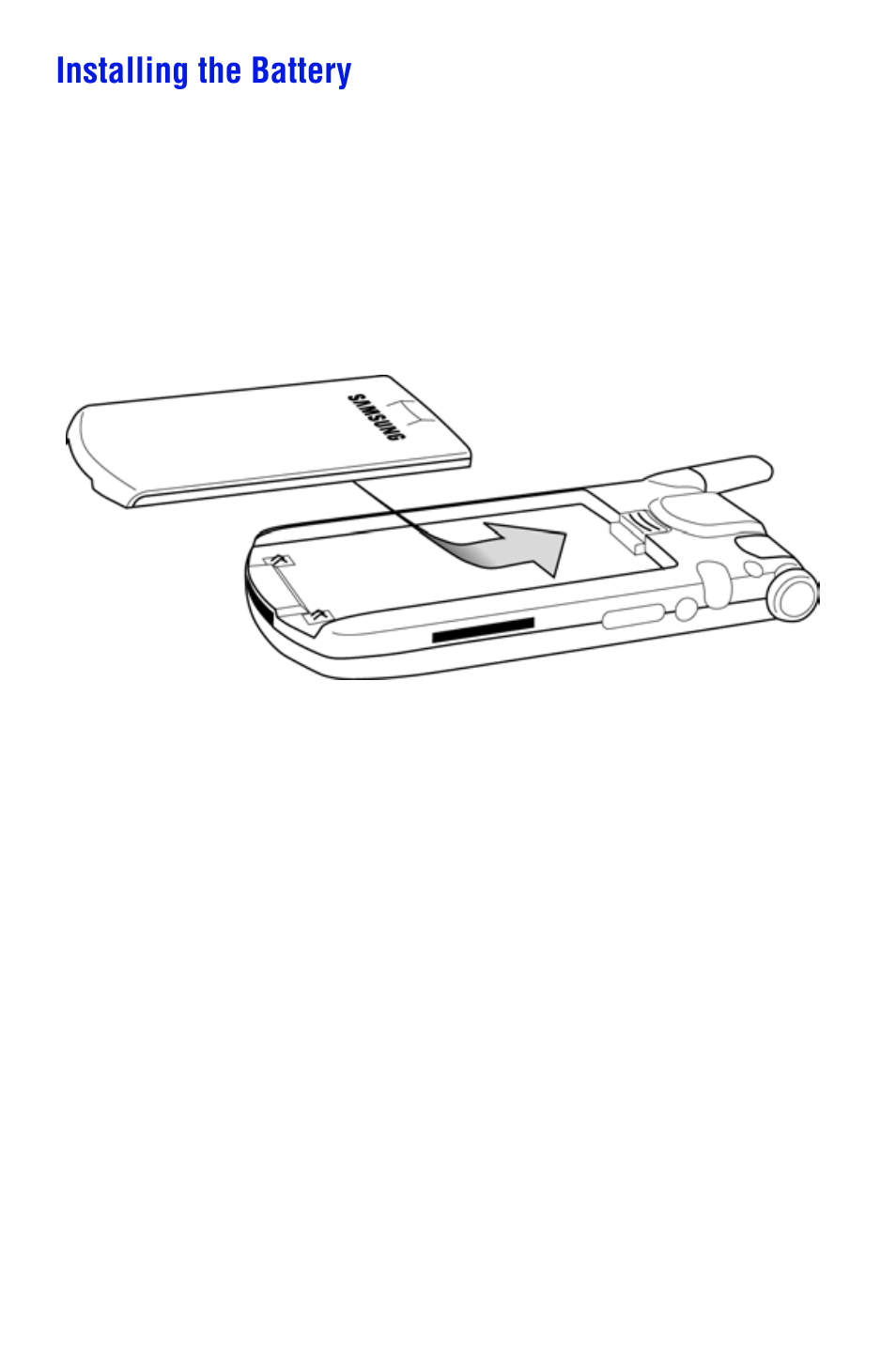 Installing the battery | Samsung SPH i700 User Manual | Page 21 / 186