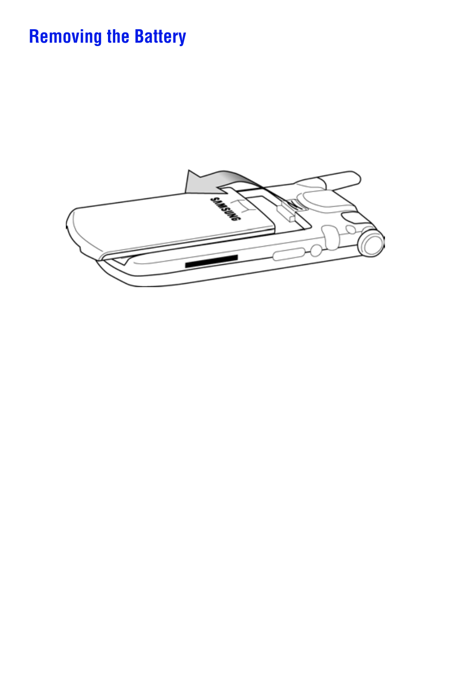 Removing the battery | Samsung SPH i700 User Manual | Page 22 / 186