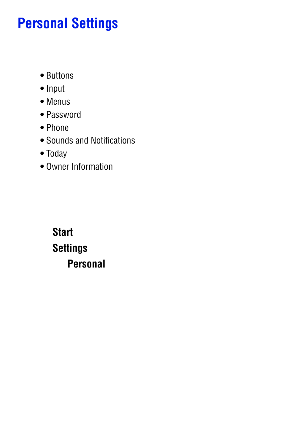 Personal settings | Samsung SPH i700 User Manual | Page 27 / 186