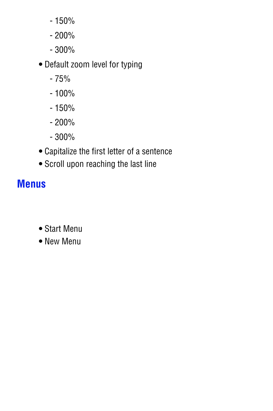 Menus | Samsung SPH i700 User Manual | Page 34 / 186