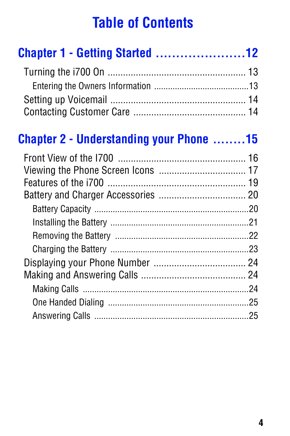 Samsung SPH i700 User Manual | Page 4 / 186
