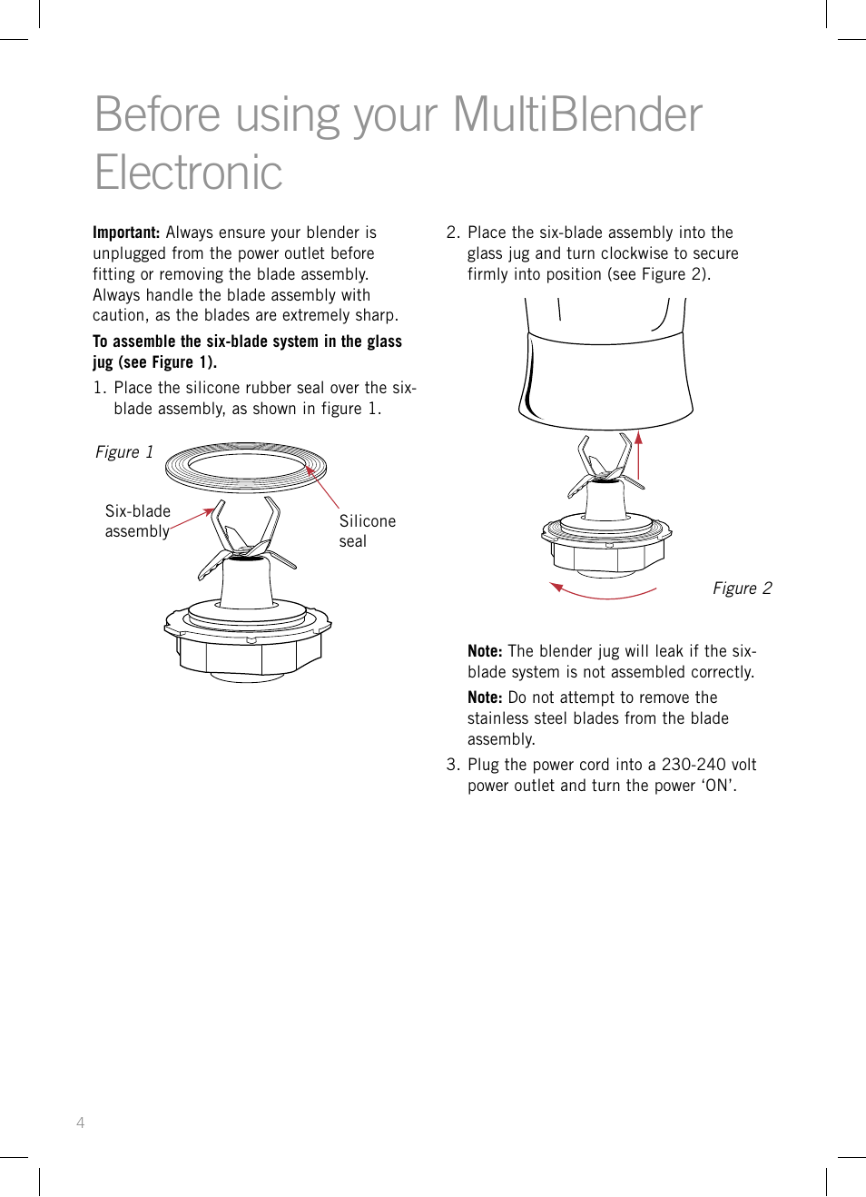 Before using your multiblender electronic | Sunbeam PB7910 User Manual | Page 6 / 28