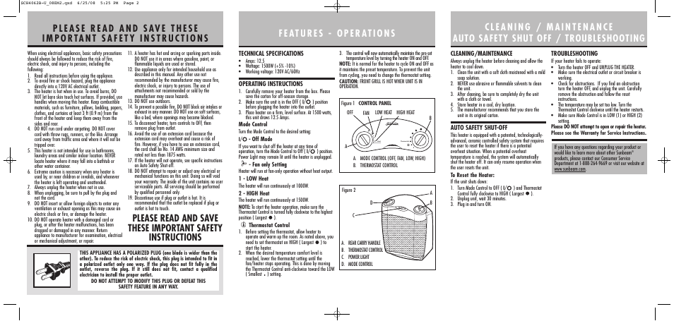 Sunbeam SCH4062 User Manual | Page 2 / 2