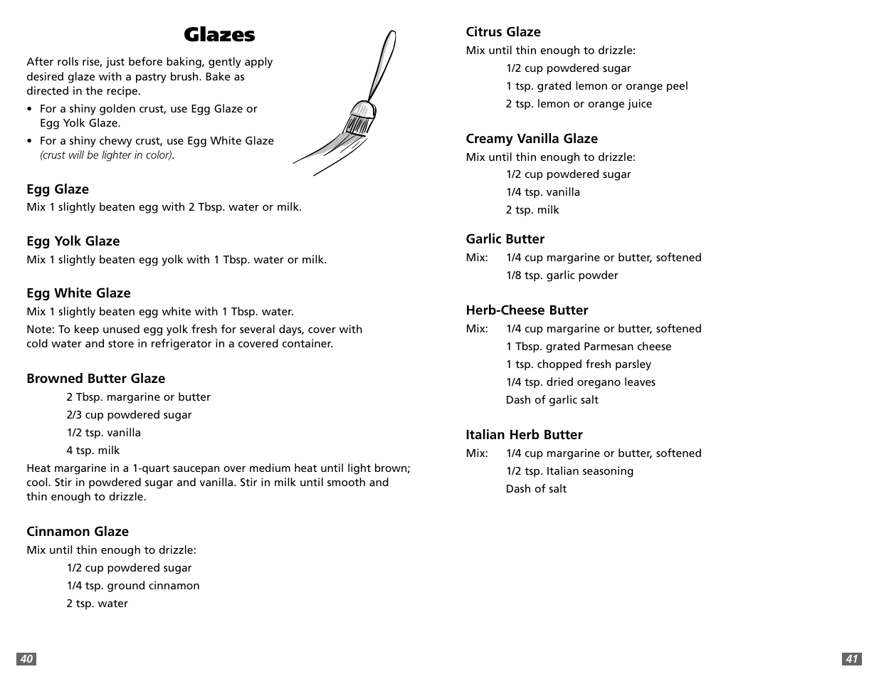 Glazes | Sunbeam 5891 User Manual | Page 21 / 44