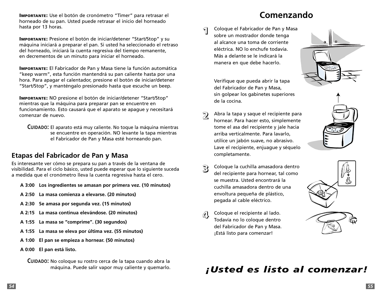 Comenzando, Usted es listo al comenzar | Sunbeam 5891 User Manual | Page 28 / 44