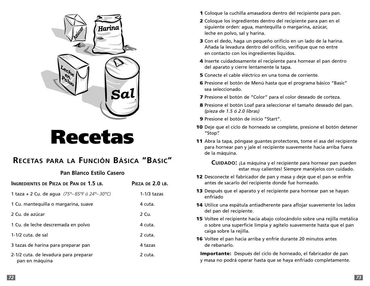 Recetas | Sunbeam 5891 User Manual | Page 37 / 44