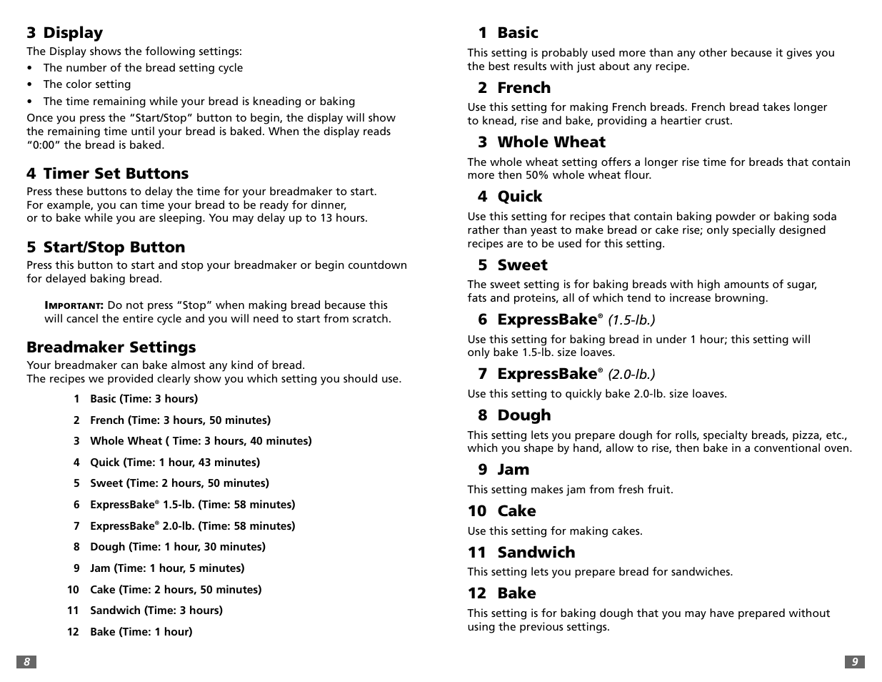 Sunbeam 5891 User Manual | Page 5 / 44