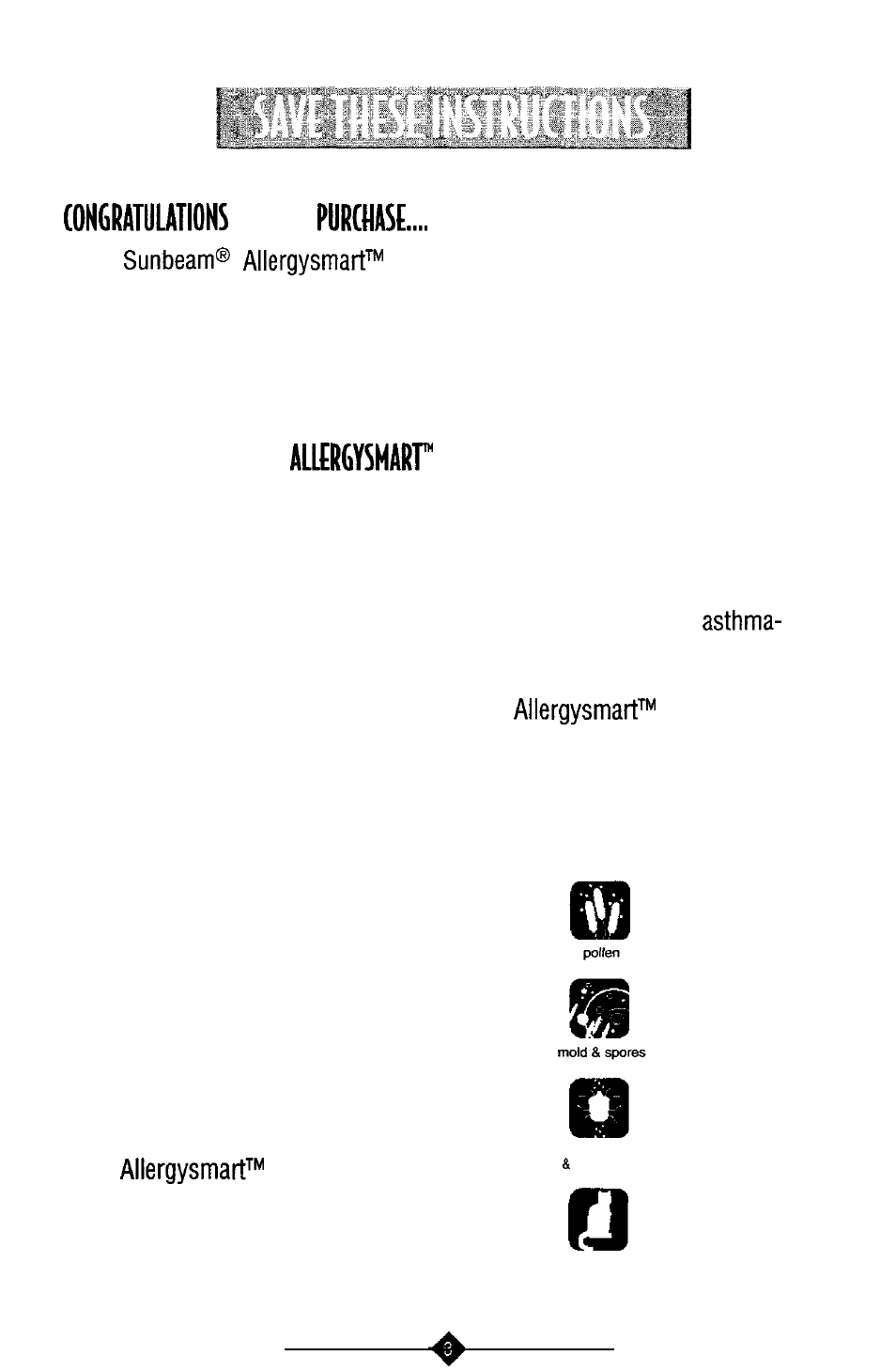 On your, How many allergens are in my home | Sunbeam ALLERGYSMART 2540 User Manual | Page 3 / 12