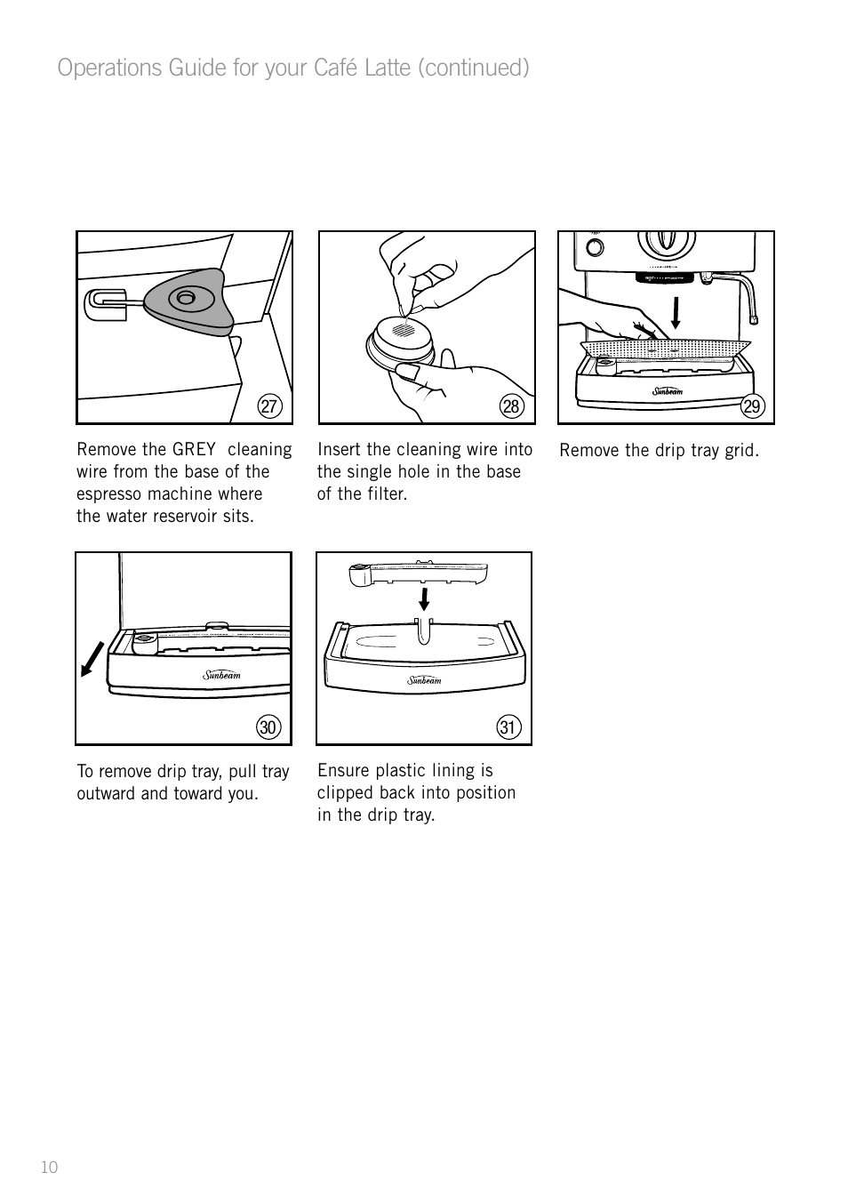 Operations guide for your café latte (continued) | Sunbeam EM5400B User Manual | Page 12 / 32