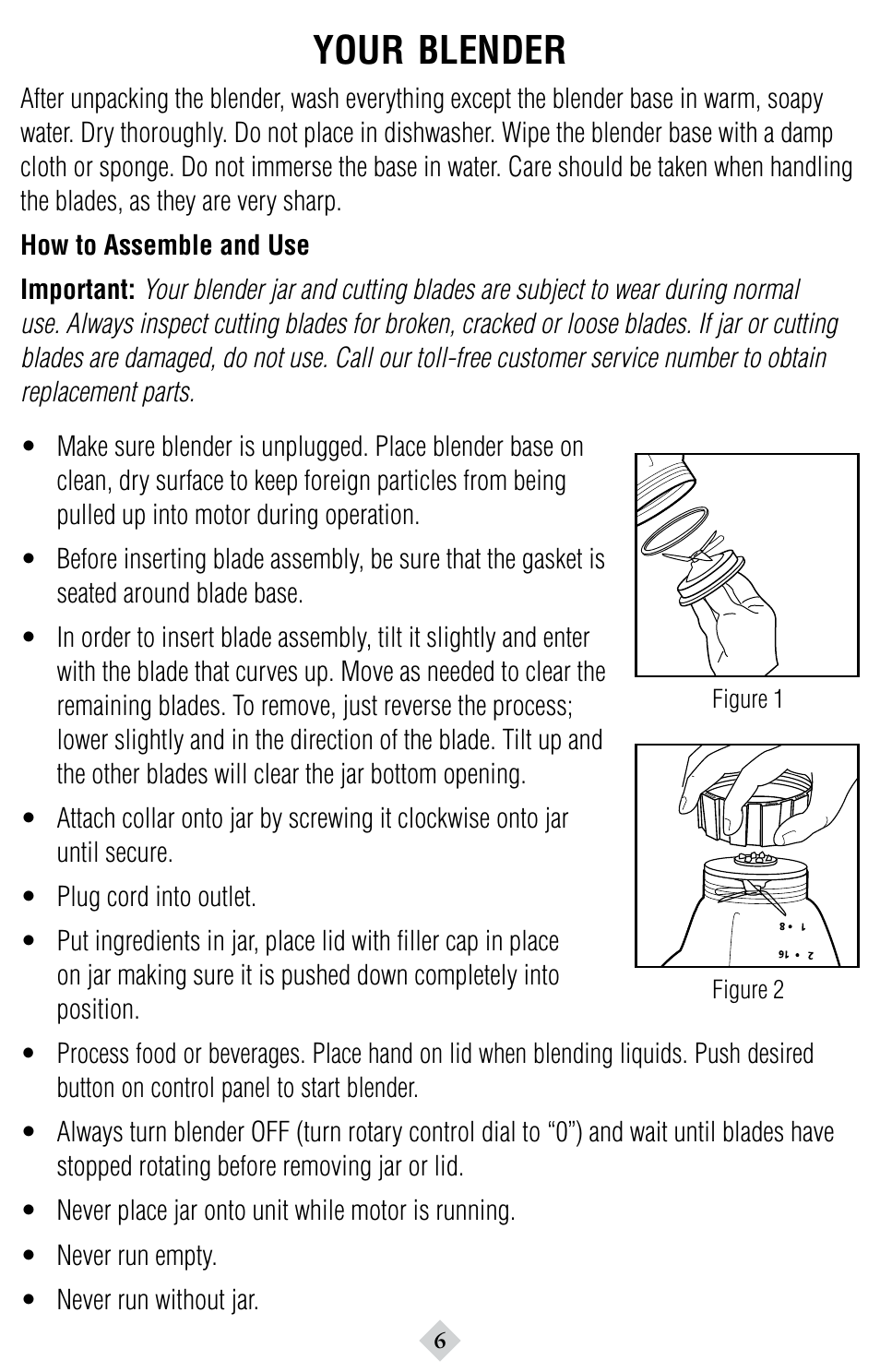 Your, Blender | Sunbeam 6094 User Manual | Page 6 / 12