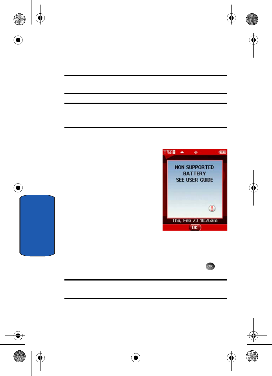 Battery, Using a non-supported battery | Samsung A930 User Manual | Page 26 / 216