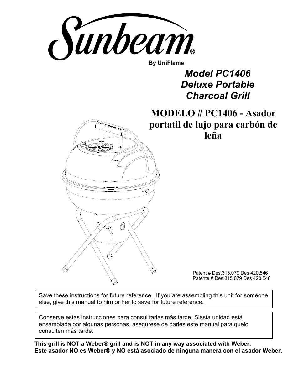 Sunbeam PC1406 User Manual | 12 pages
