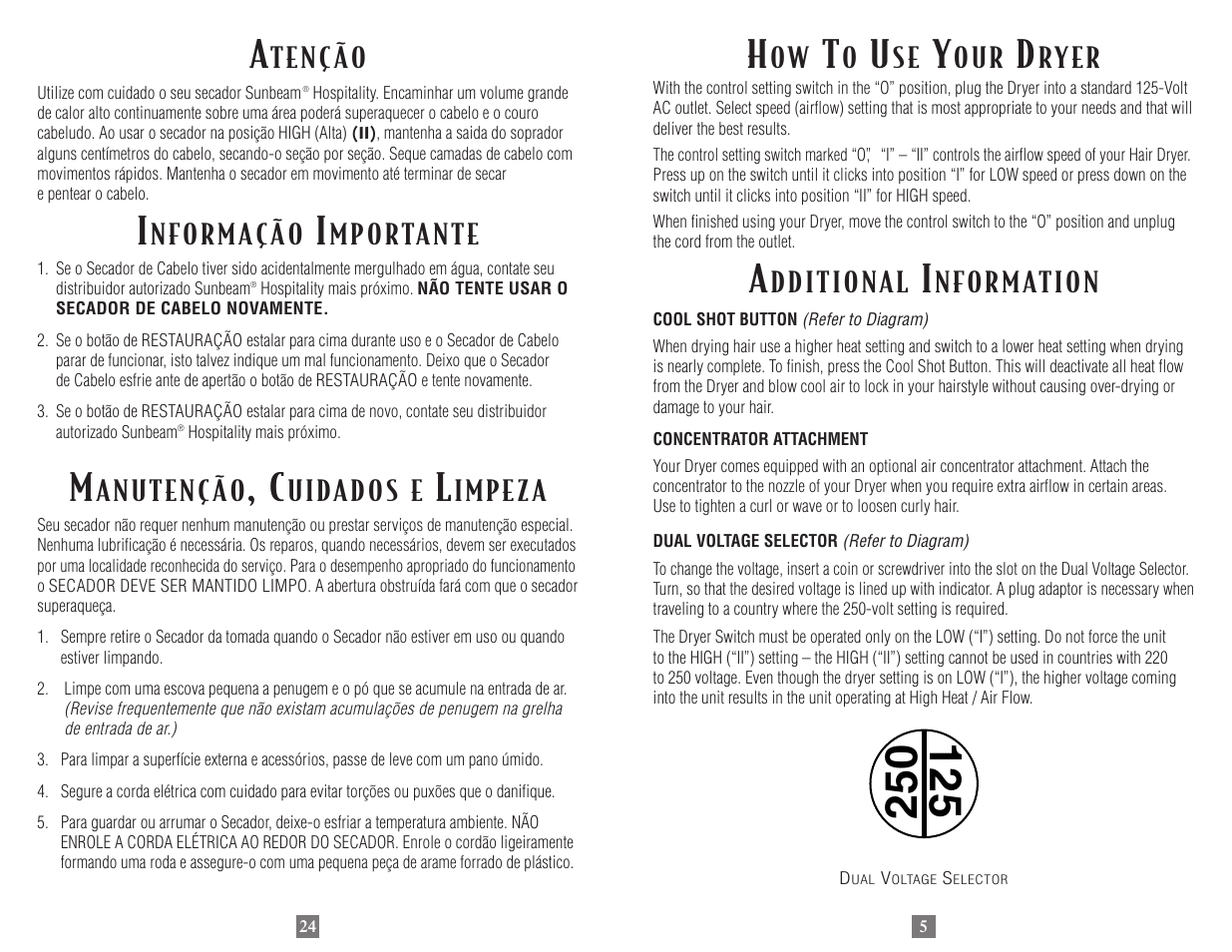 M p o rta n t e, U i da d os e, O u r | Ry e r, N fo r m at i o n | Sunbeam 1635 User Manual | Page 5 / 14