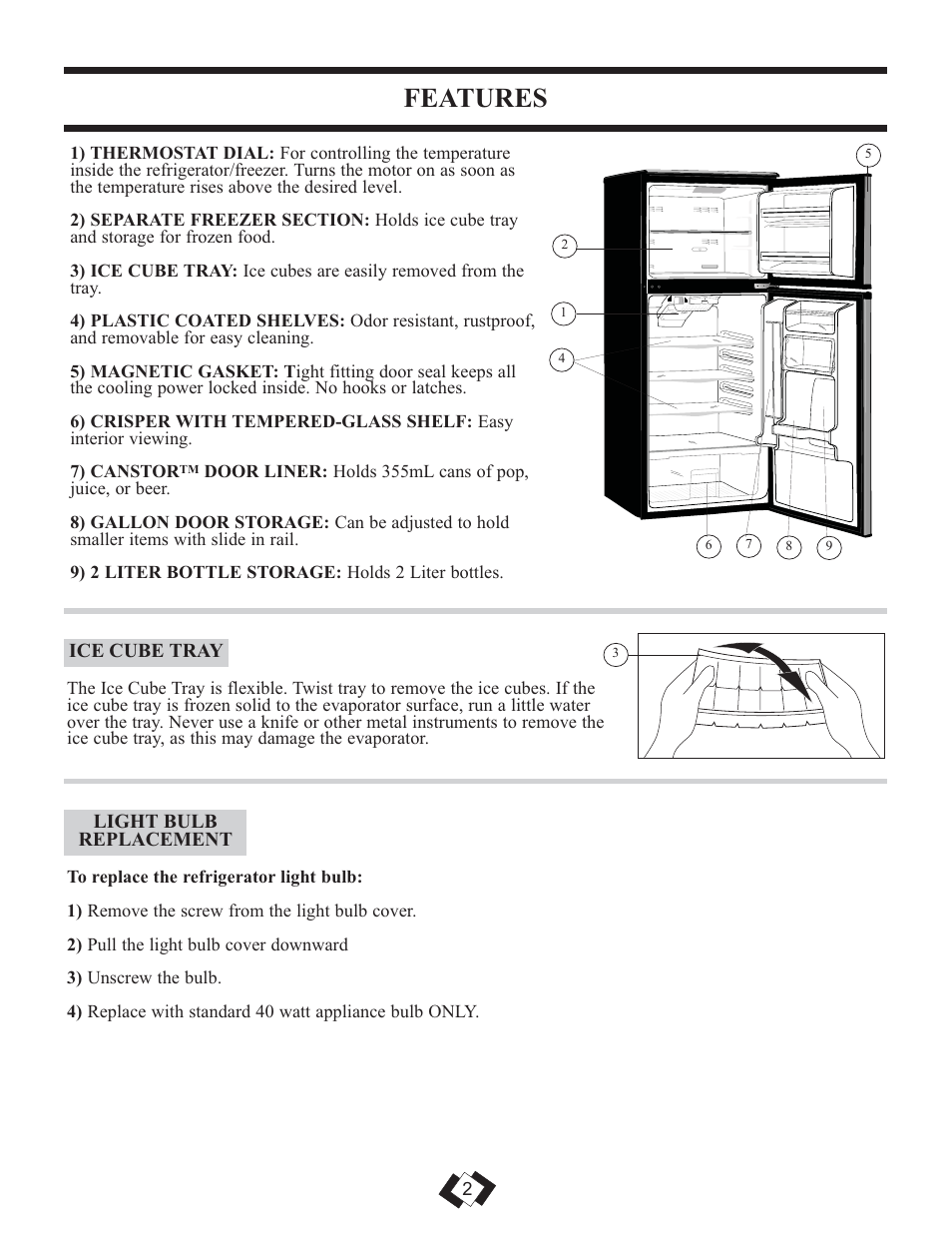Features | Sunbeam DFF258BLSSB User Manual | Page 3 / 20
