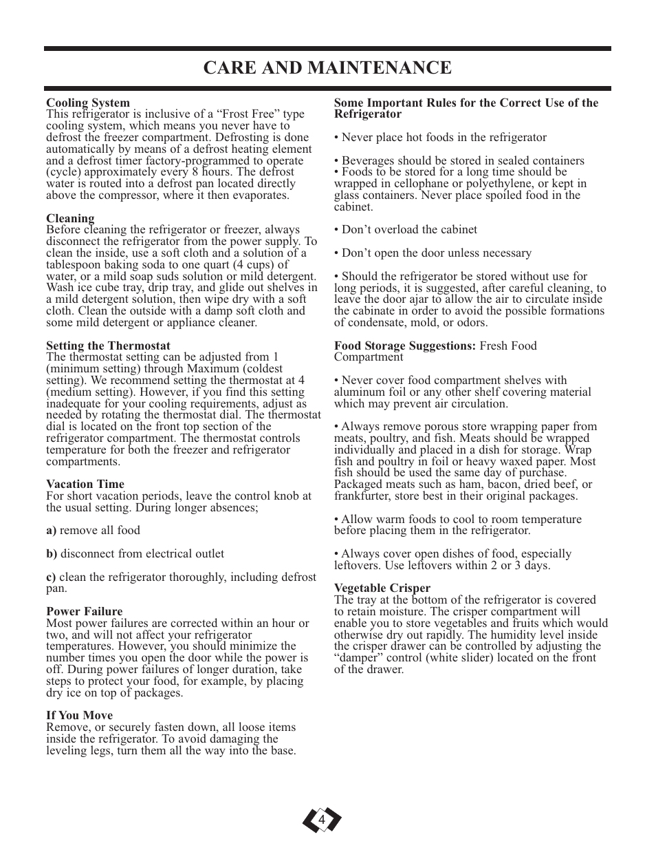 Care and maintenance | Sunbeam DFF258BLSSB User Manual | Page 5 / 20
