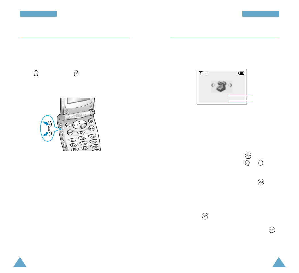 Adjusting the volume, Answering a call | Samsung SCH-A212 User Manual | Page 15 / 63