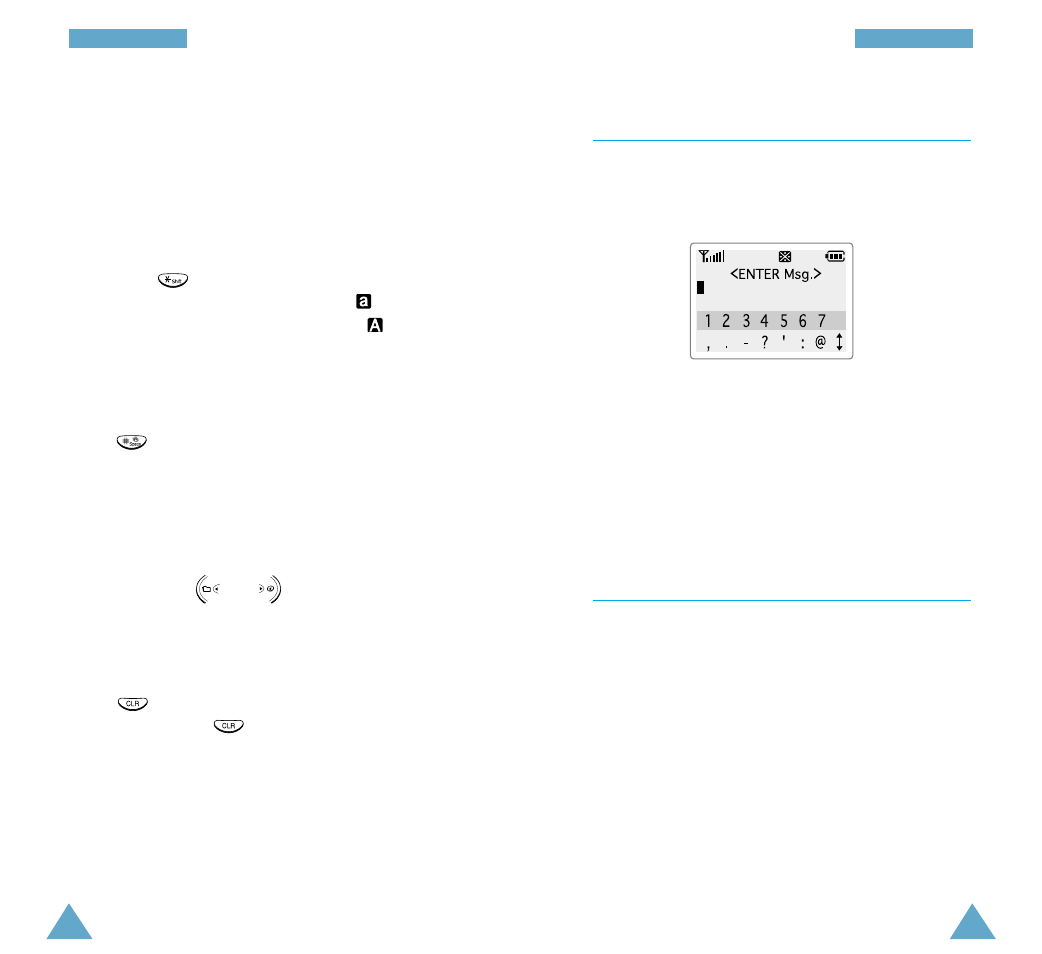 Symbol mode, Number mode, Inserting a space | Scrolling, Clearing words | Samsung SCH-A212 User Manual | Page 22 / 63