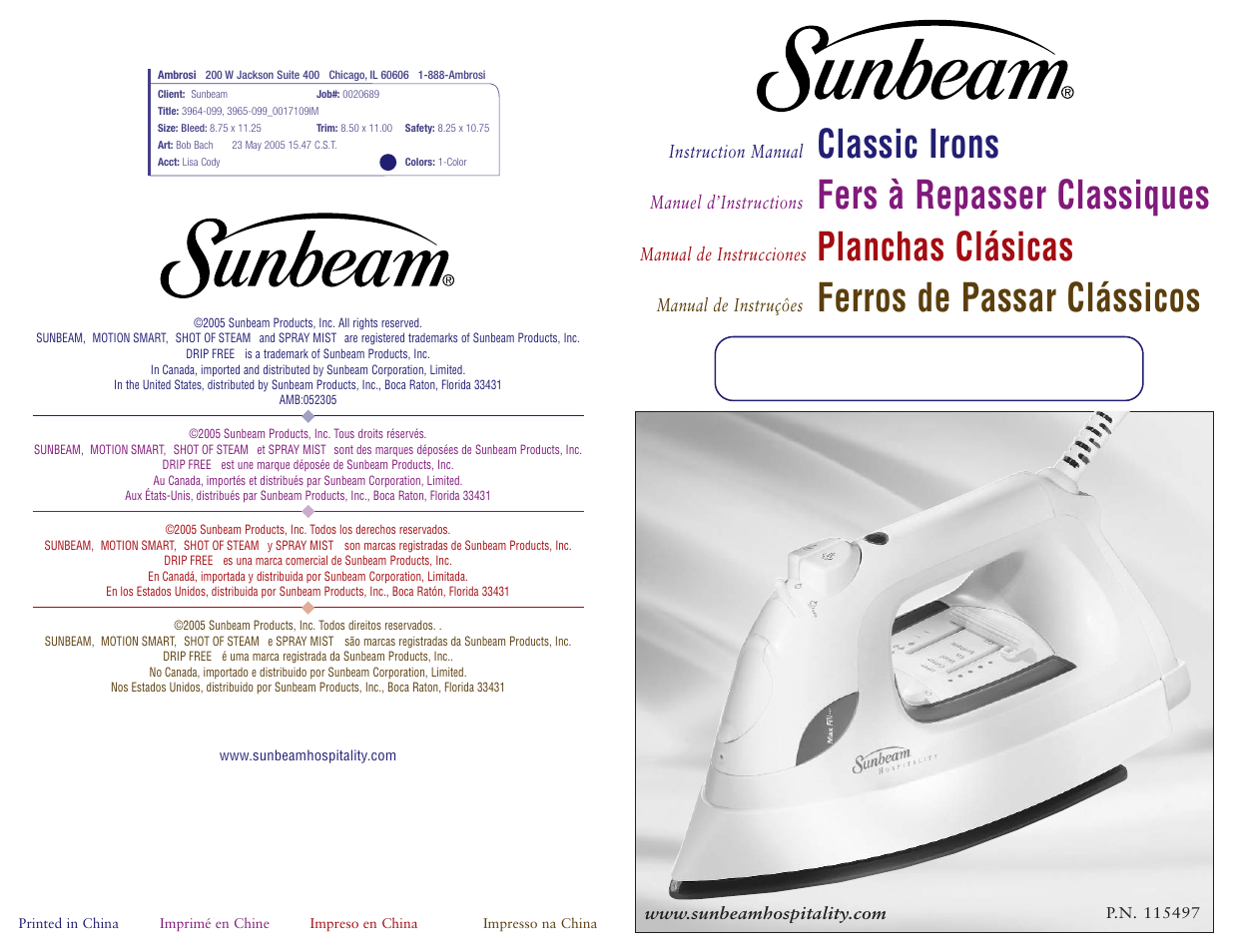 Sunbeam 3964-099 User Manual | 18 pages
