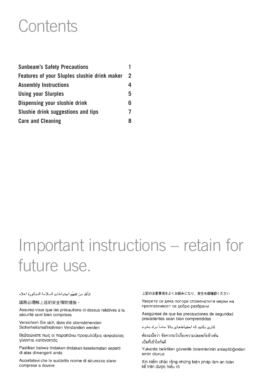 Sunbeam SL4600 User Manual | Page 2 / 12