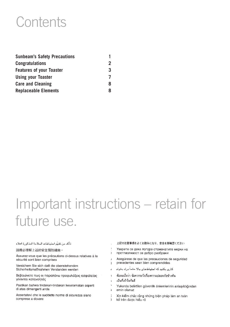 Sunbeam TA9200 User Manual | Page 2 / 15