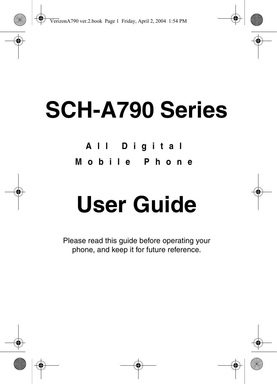 Samsung A790 User Manual | 226 pages