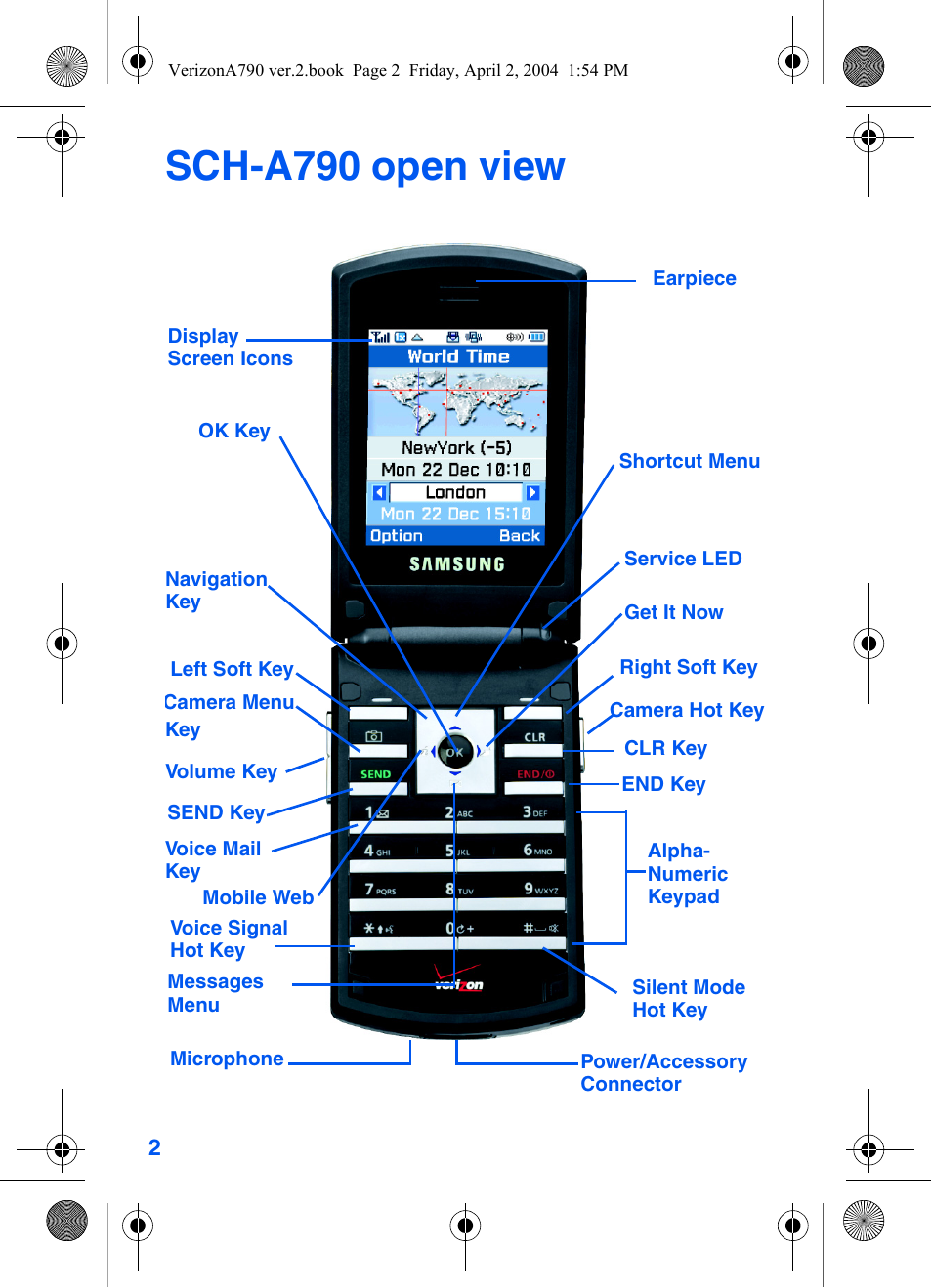 Sch-a790 open view | Samsung A790 User Manual | Page 10 / 226