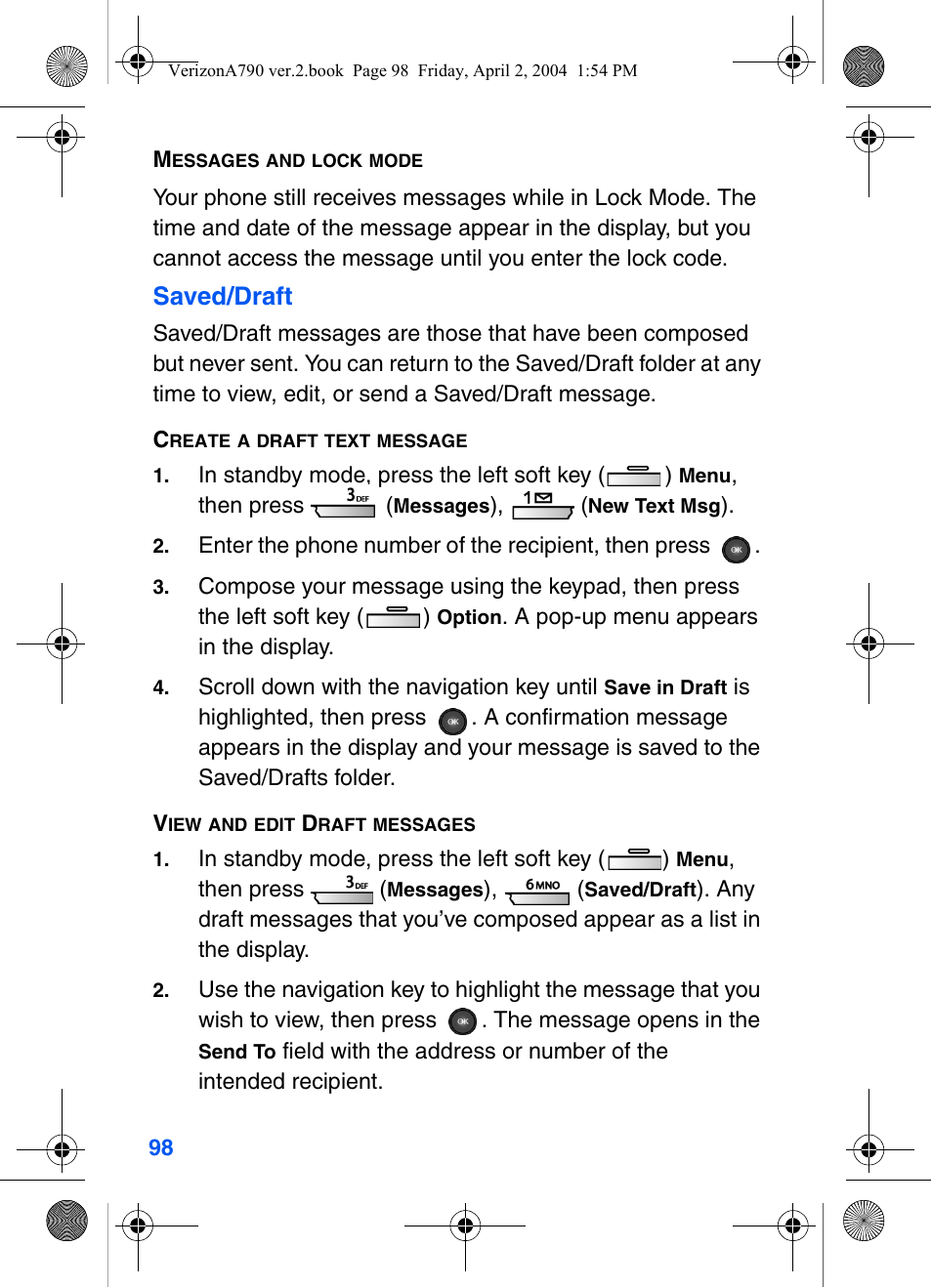 Saved/draft | Samsung A790 User Manual | Page 106 / 226