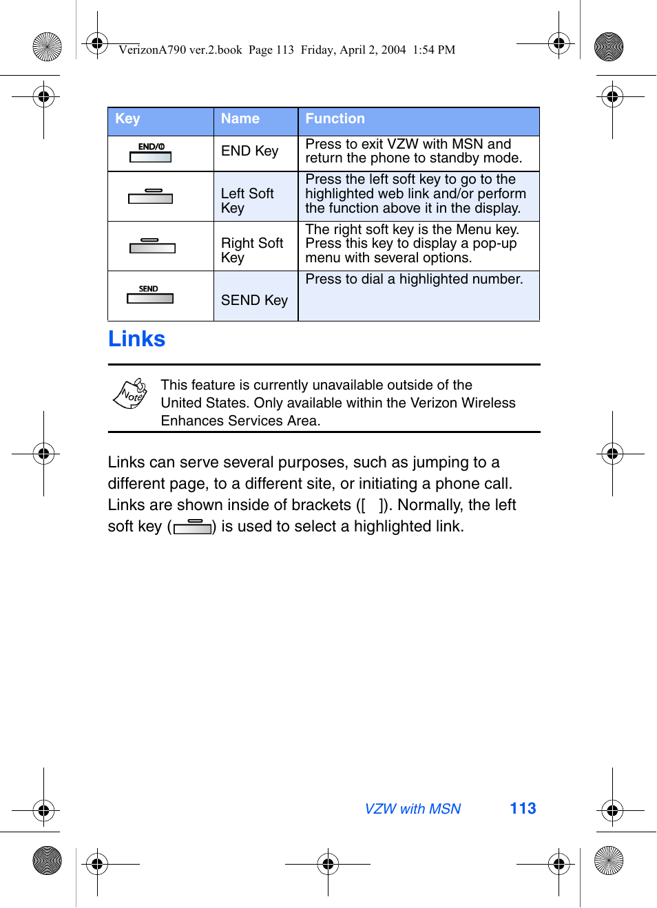 Links | Samsung A790 User Manual | Page 121 / 226