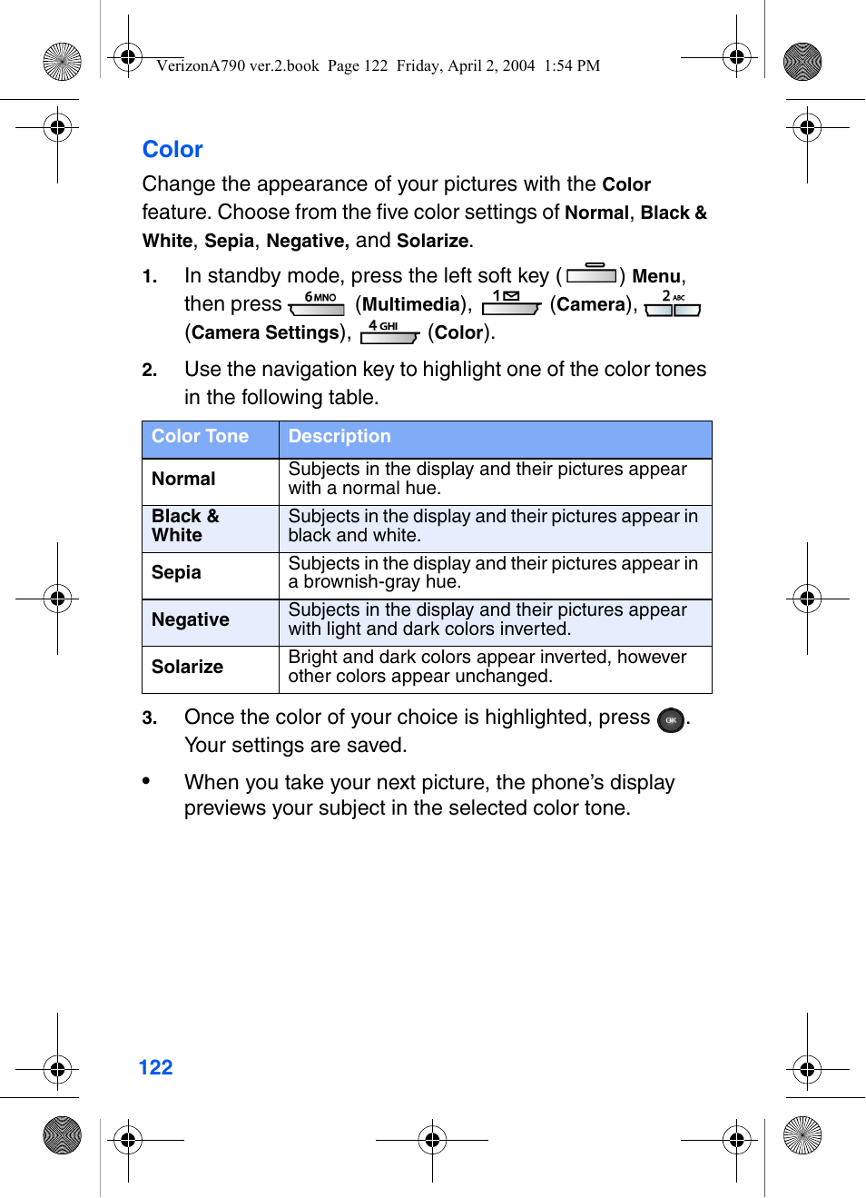 Color | Samsung A790 User Manual | Page 130 / 226