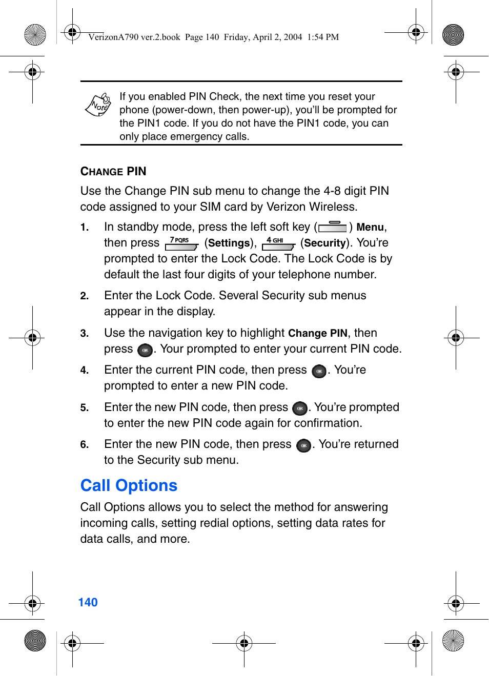 Call options | Samsung A790 User Manual | Page 148 / 226