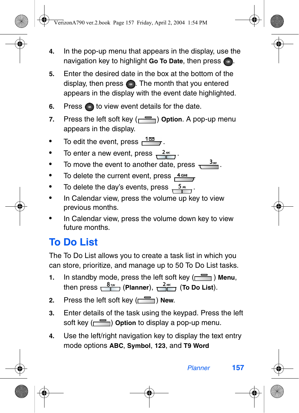 To do list | Samsung A790 User Manual | Page 165 / 226