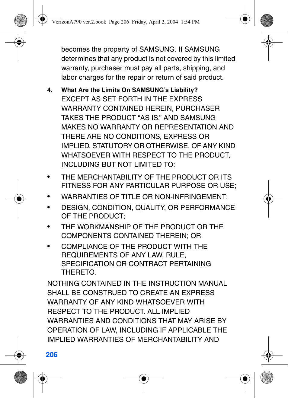 Samsung A790 User Manual | Page 214 / 226