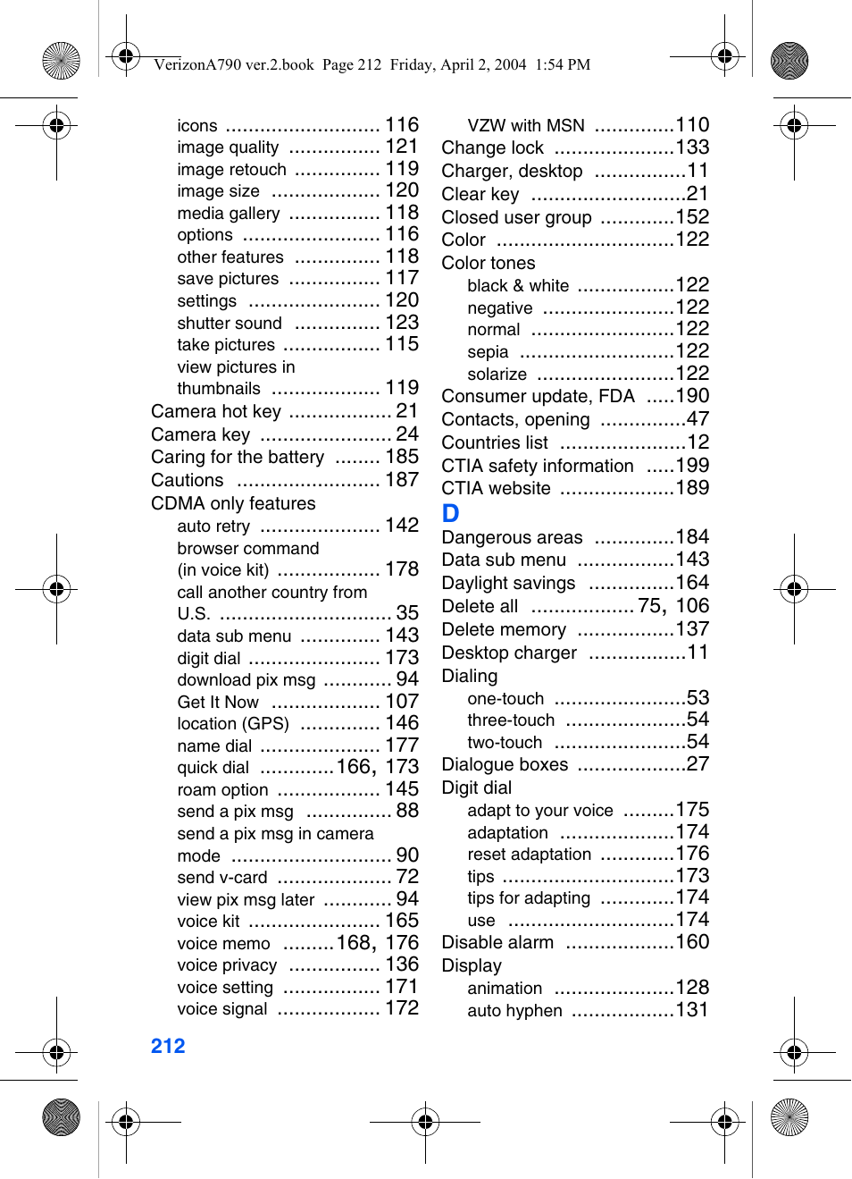 Samsung A790 User Manual | Page 220 / 226