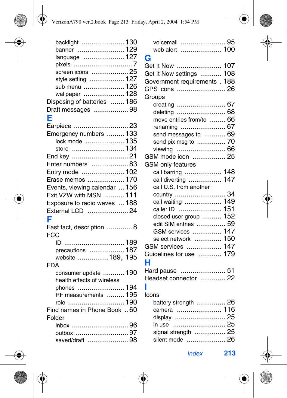Samsung A790 User Manual | Page 221 / 226