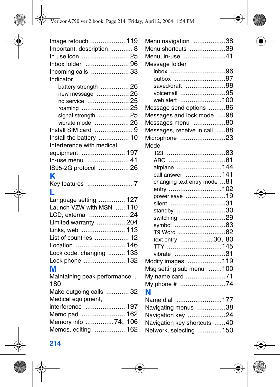 Samsung A790 User Manual | Page 222 / 226