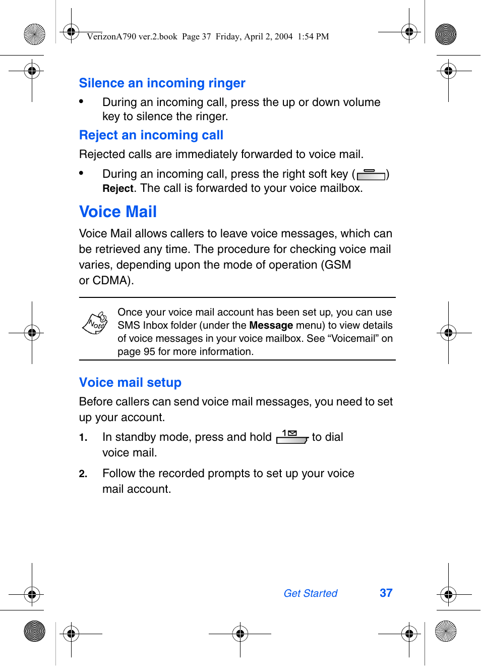 Voice mail | Samsung A790 User Manual | Page 45 / 226