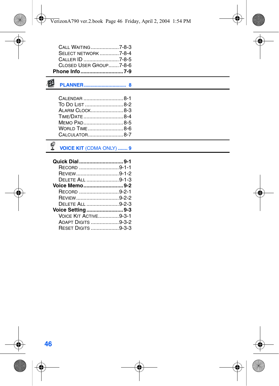 Samsung A790 User Manual | Page 54 / 226