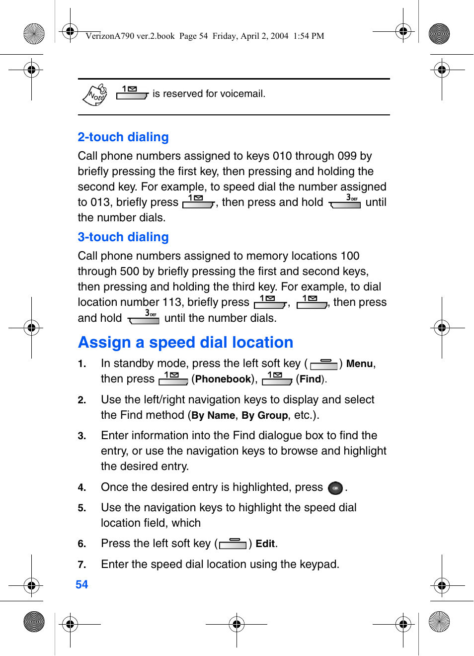 Assign a speed dial location | Samsung A790 User Manual | Page 62 / 226