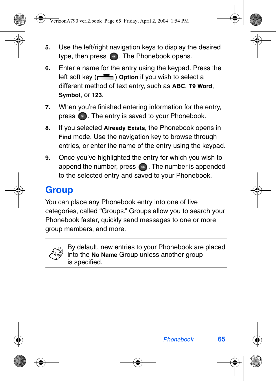 Group | Samsung A790 User Manual | Page 73 / 226