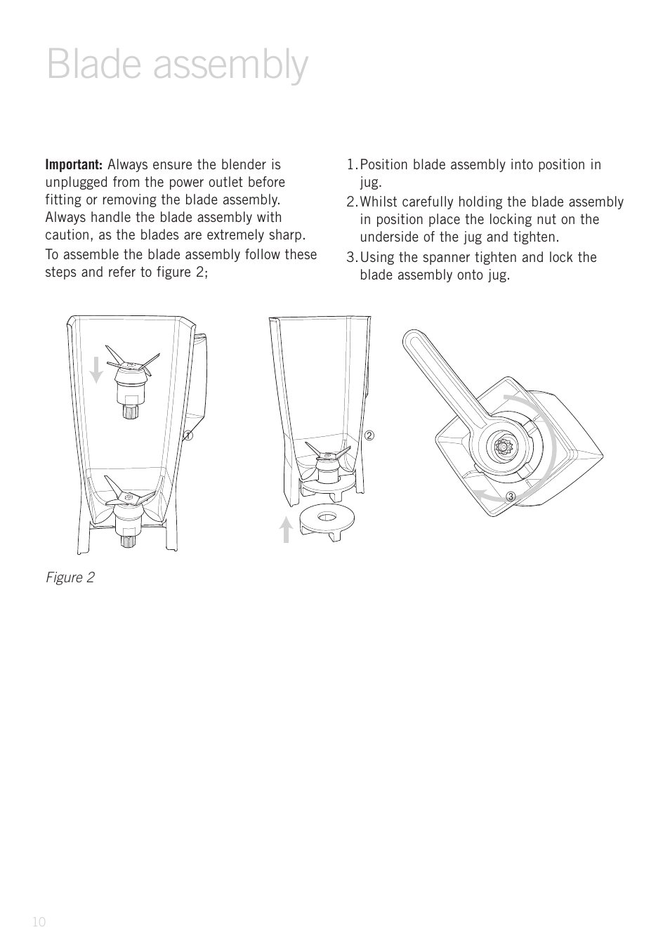 Blade assembly | Sunbeam PB9500 User Manual | Page 10 / 31