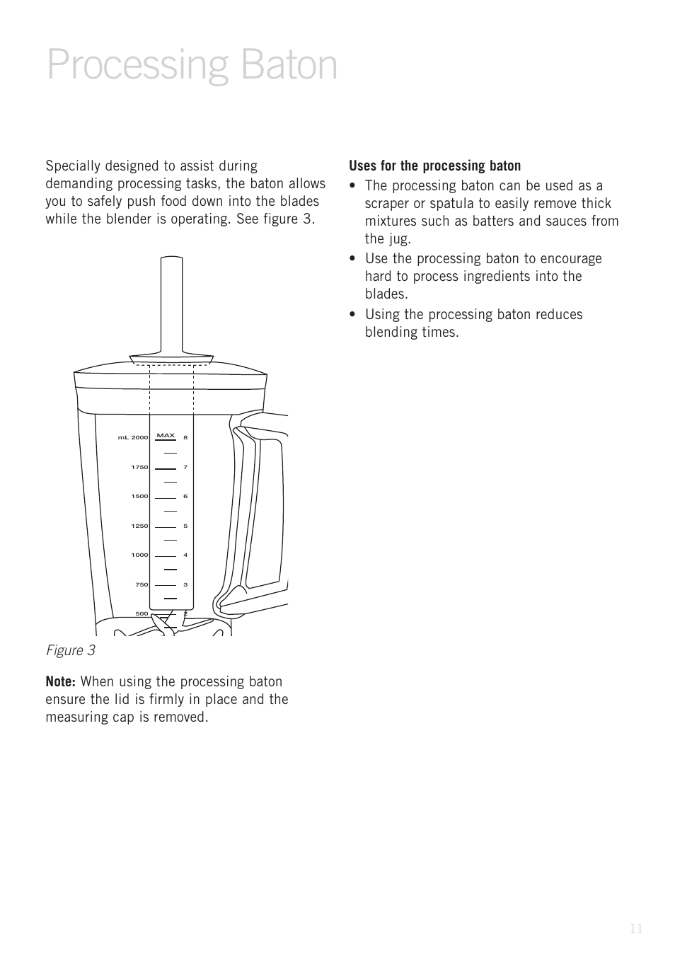 Processing baton | Sunbeam PB9500 User Manual | Page 11 / 31