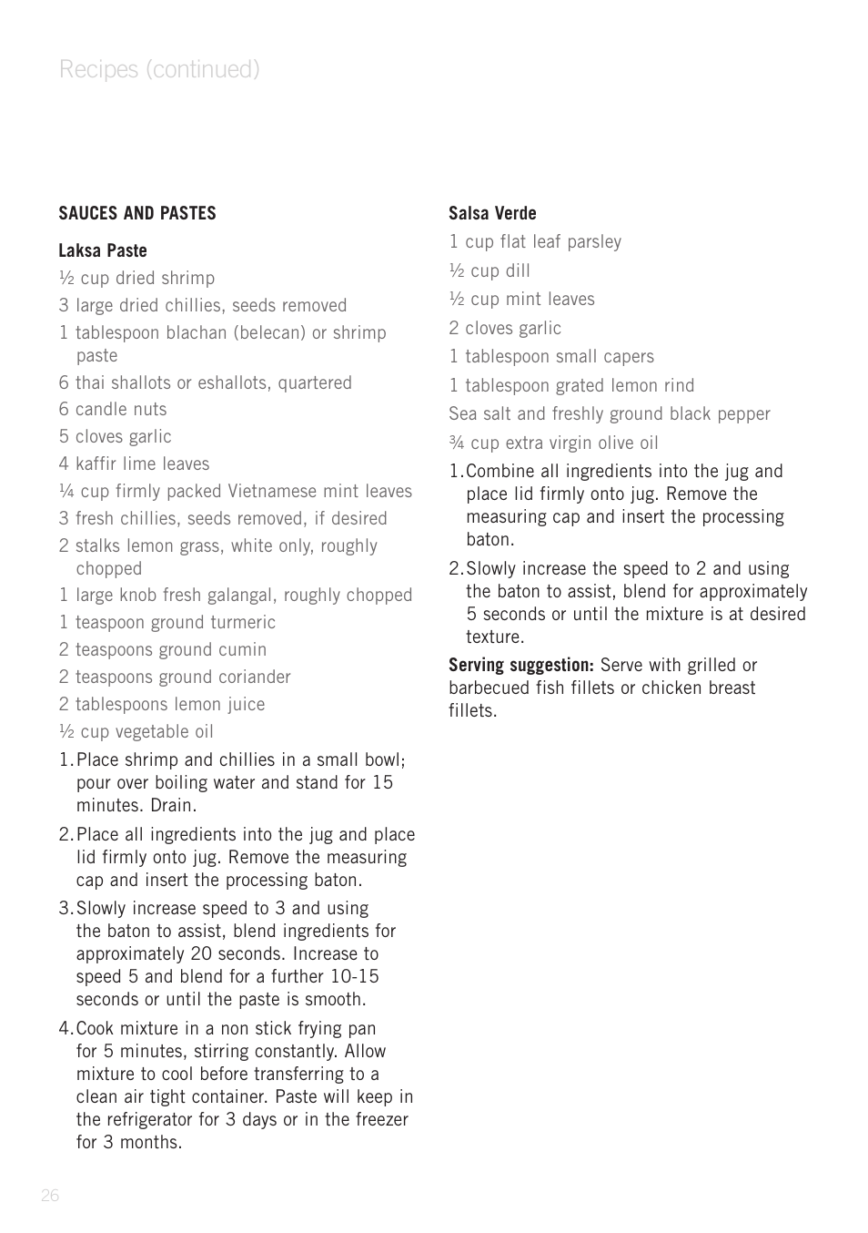 Recipes (continued) | Sunbeam PB9500 User Manual | Page 26 / 31