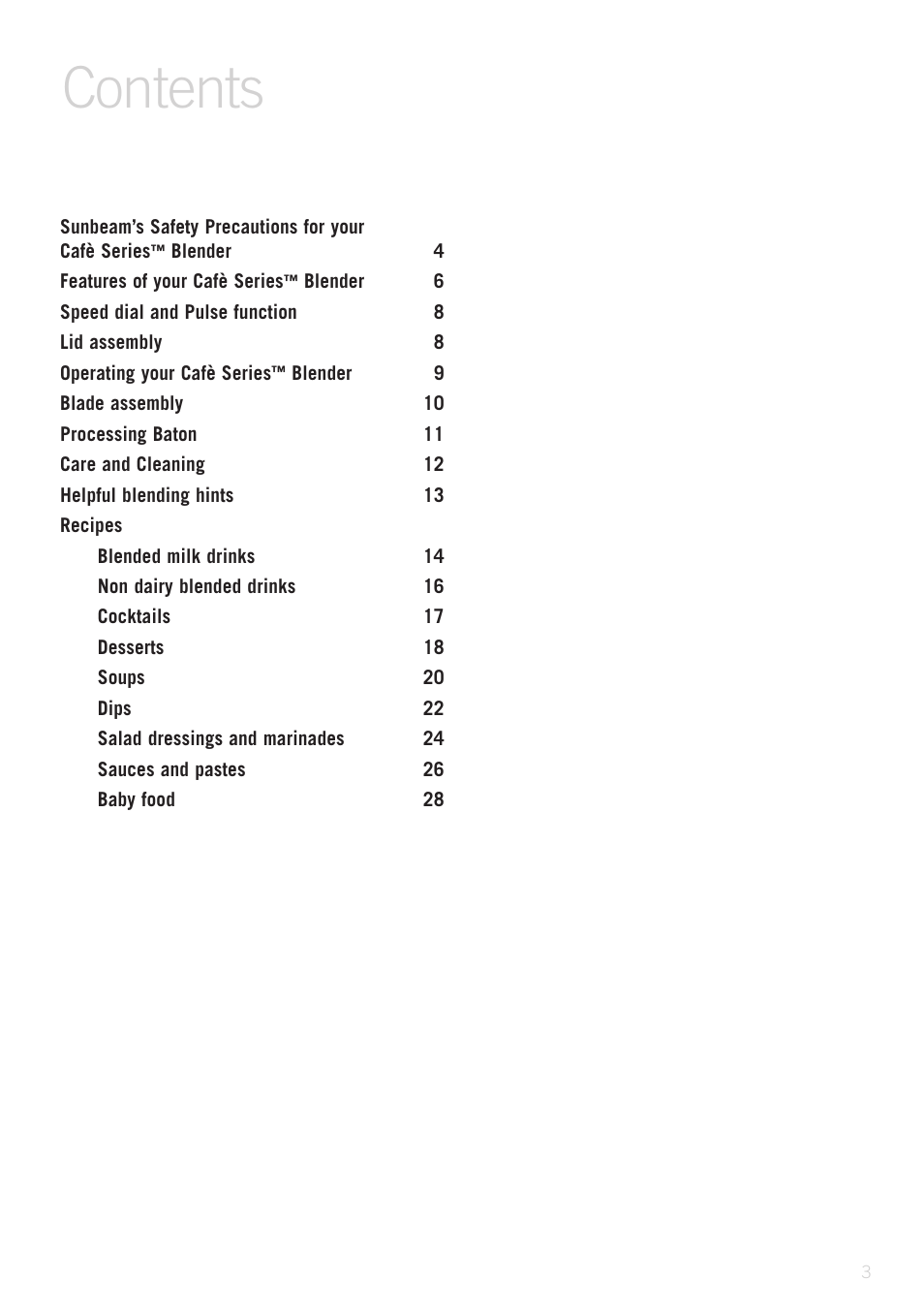 Sunbeam PB9500 User Manual | Page 3 / 31