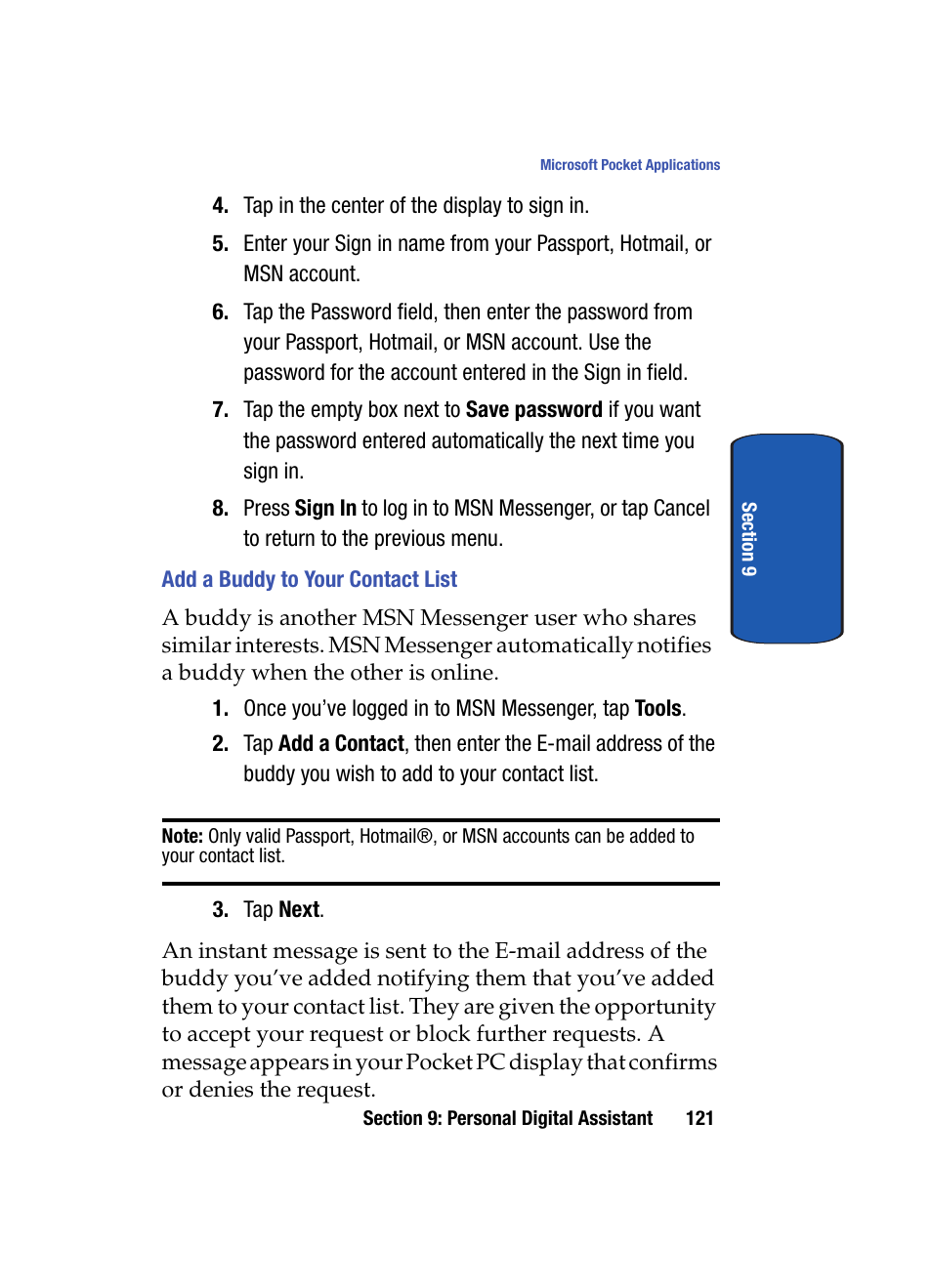 Add a buddy to your contact list | Samsung SCH i830 User Manual | Page 121 / 224
