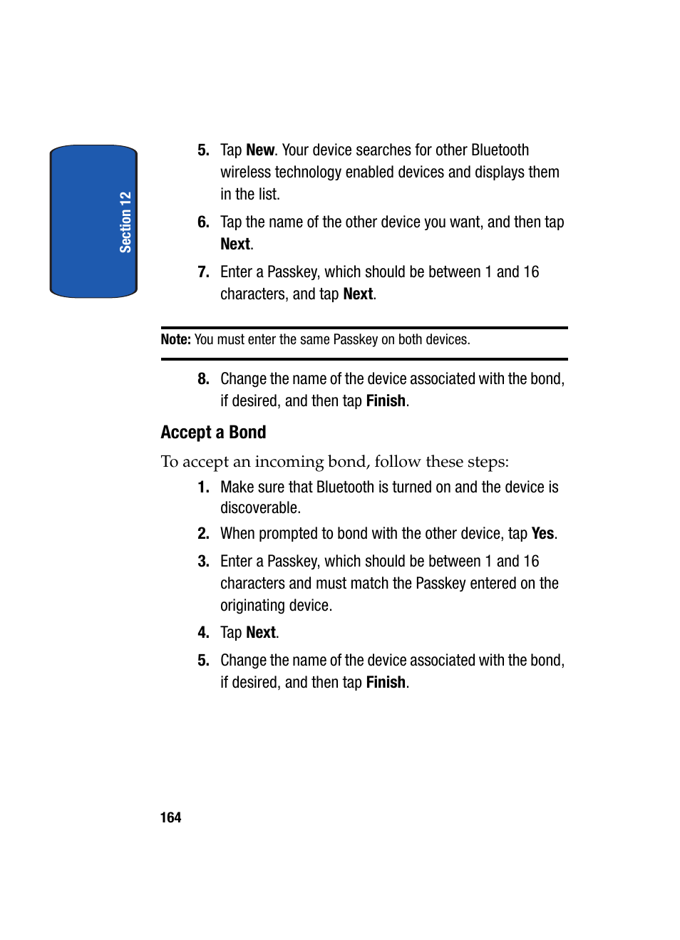 Accept a bond | Samsung SCH i830 User Manual | Page 164 / 224