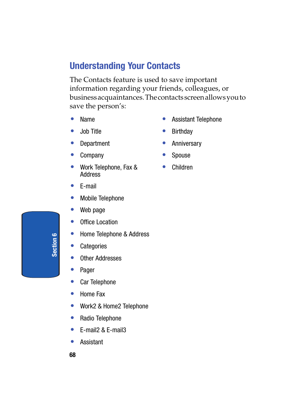 Understanding your contacts | Samsung SCH i830 User Manual | Page 68 / 224