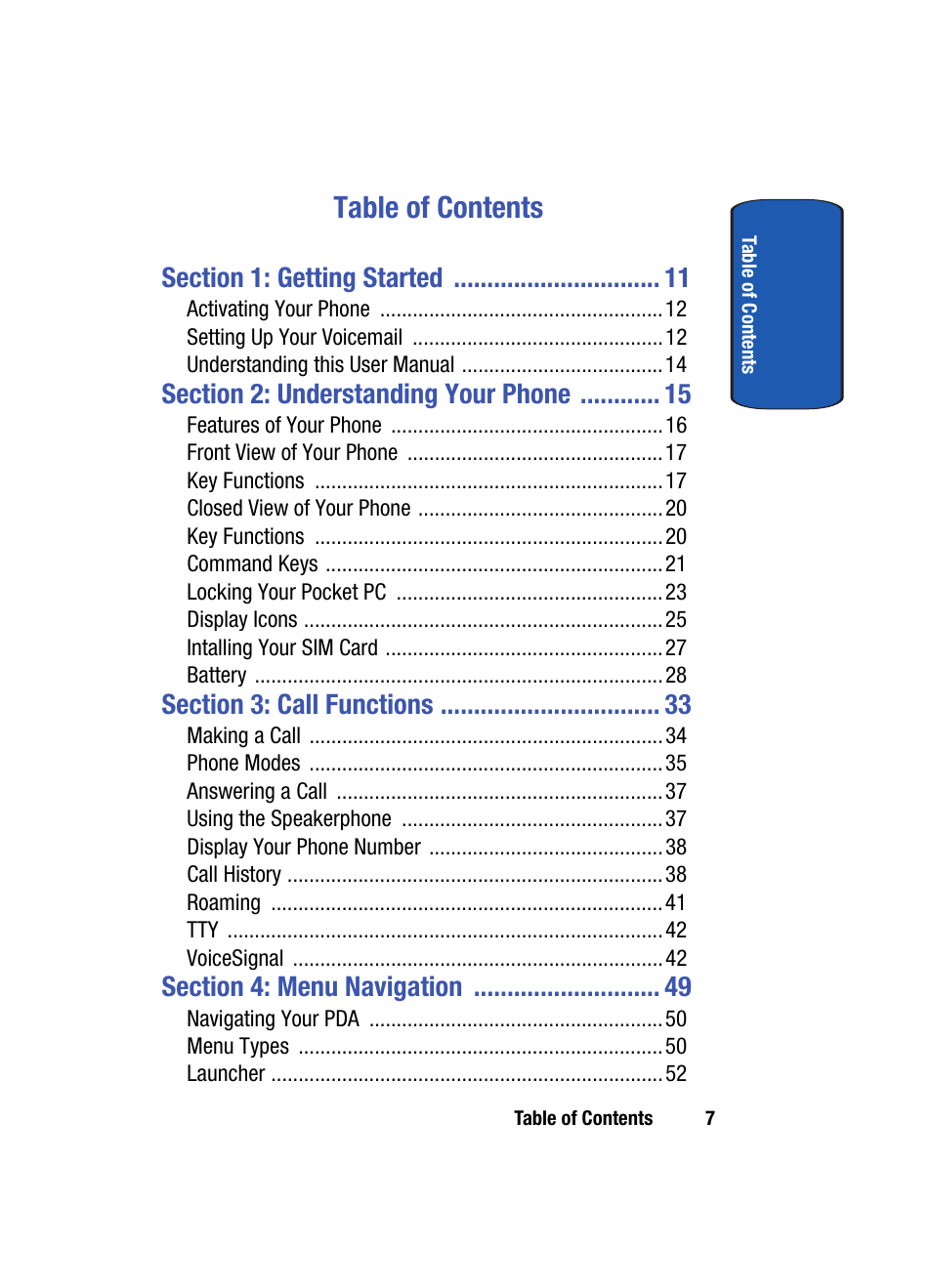 Samsung SCH i830 User Manual | Page 7 / 224