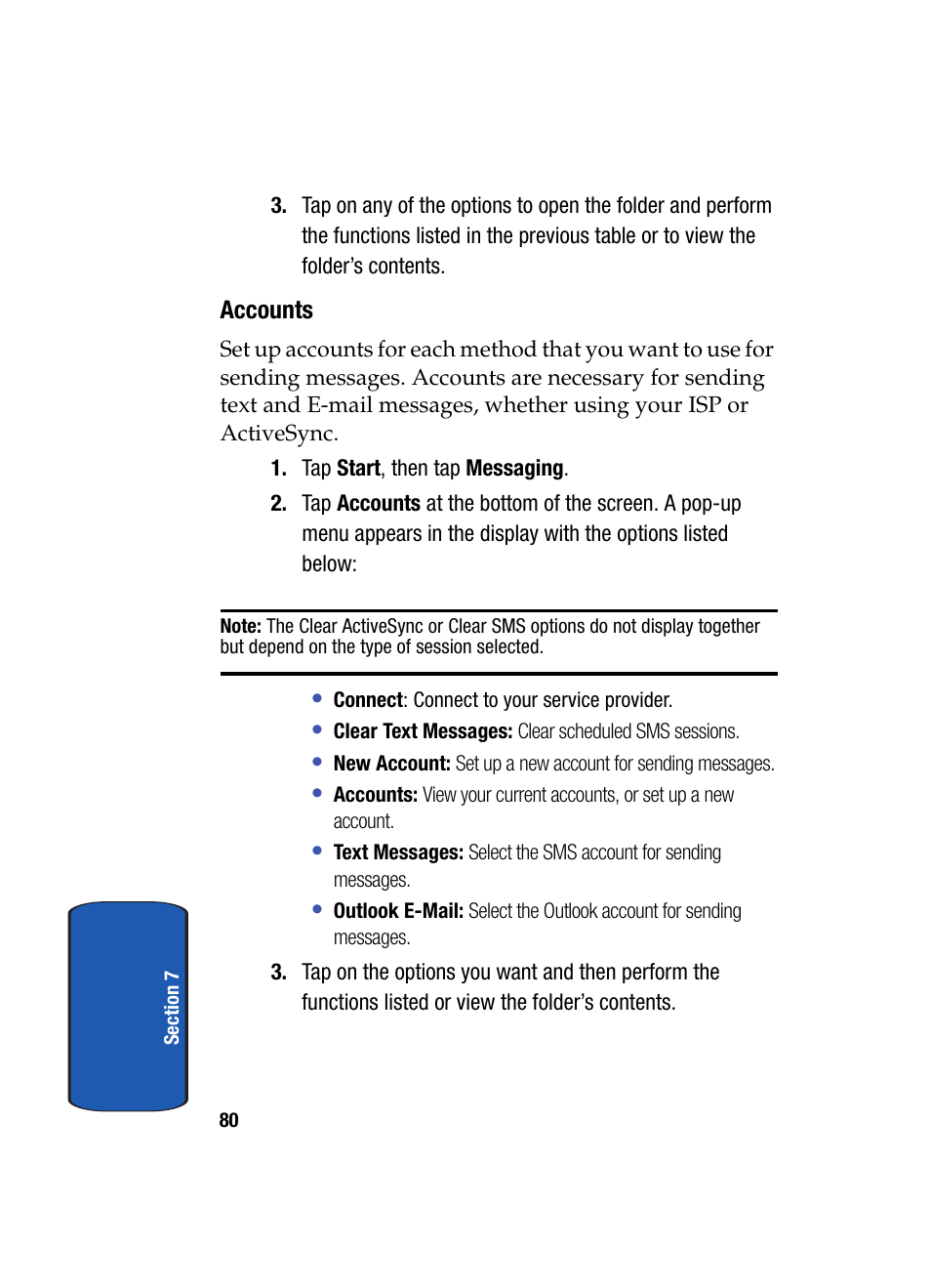 Accounts | Samsung SCH i830 User Manual | Page 80 / 224