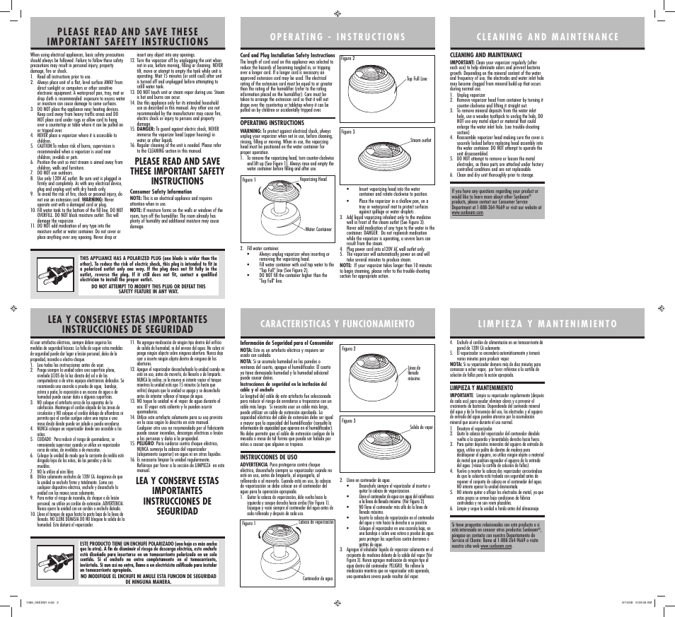 Sunbeam 1388 User Manual | Page 2 / 2