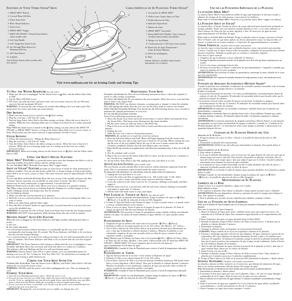 Sunbeam 139548 User Manual | Page 2 / 2